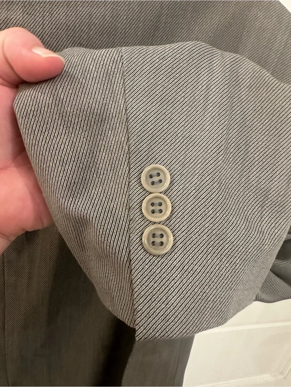 Canali 100% Wool Blazer Mens 54 S EU 44 S US Grey Micro Stripe 3 Button Italy